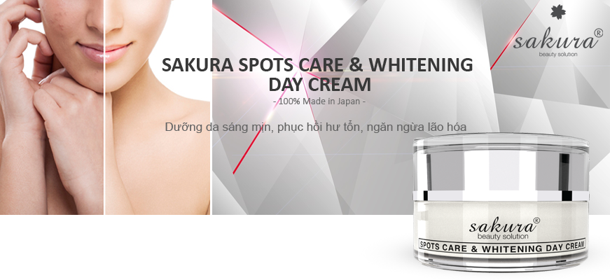 Kem trị nám của Nhật Sakura Spot Care & Whitening Day Cream SPF 50++ 