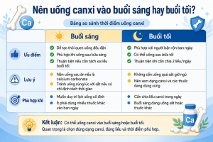 Nên uống canxi vào buổi sáng hay buổi tối?